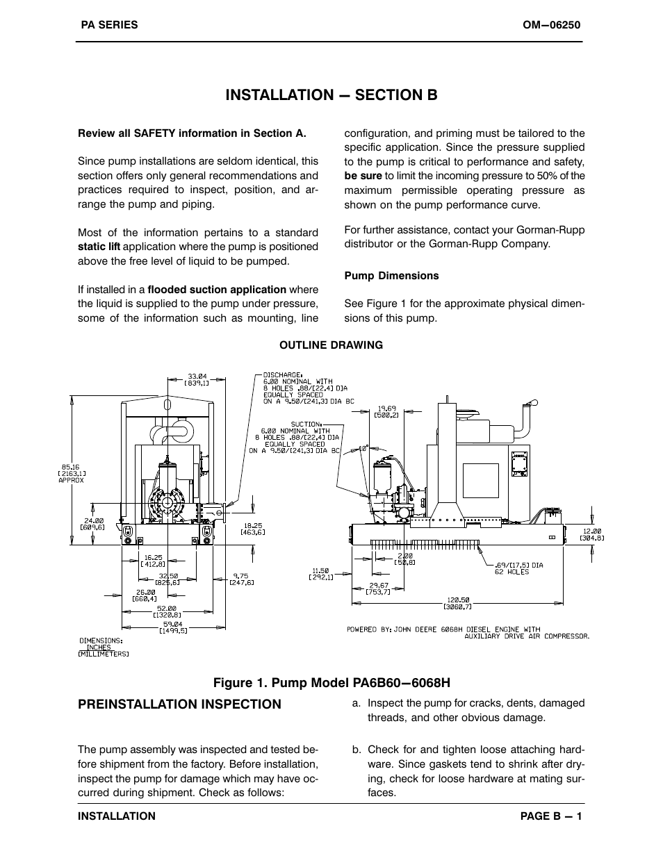 Installation - section b | Gorman-Rupp Pumps PA6B60-6068H 1421583 and up User Manual | Page 9 / 45