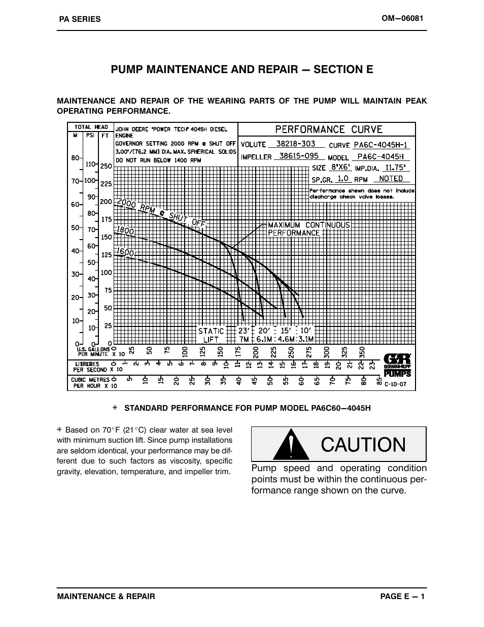 Gorman-Rupp Pumps PA6C60-4045H 1416490 thru 1485125 User Manual | Page 21 / 46