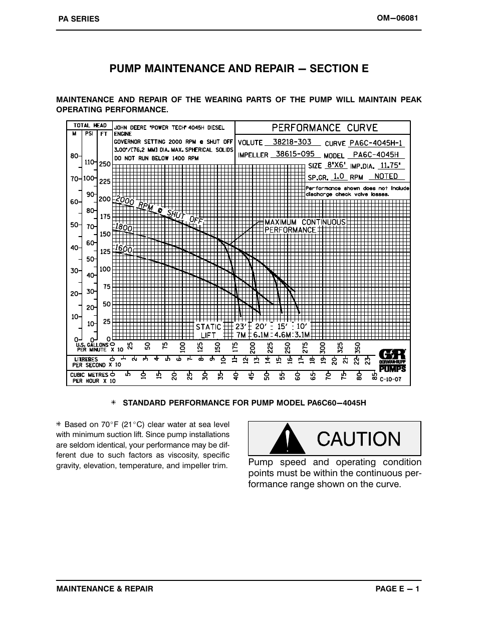 Gorman-Rupp Pumps PA6C60-4045H 1485126 and up User Manual | Page 21 / 46