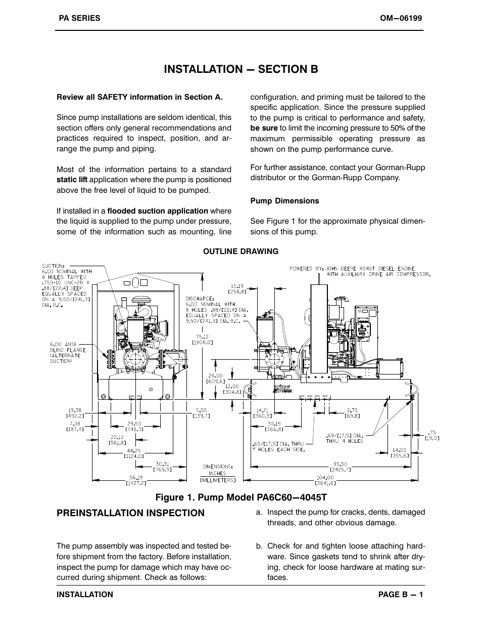 Installation - section b | Gorman-Rupp Pumps PA6C60-4045T 1481445 thru 1254713 User Manual | Page 8 / 46