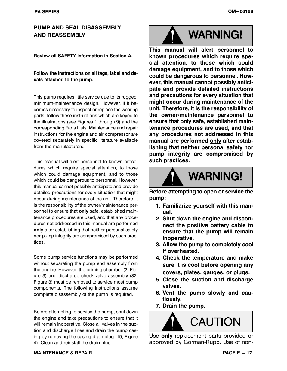 Pump and seal disassembly and reassembly | Gorman-Rupp Pumps PA4A60C-C2.2T 1394774 and up User Manual | Page 39 / 50