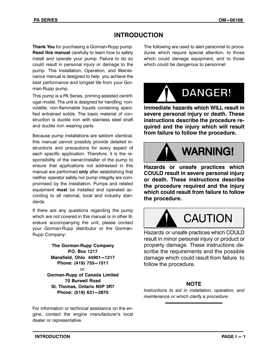 Introduction | Gorman-Rupp Pumps PA4A60C-C2.2T 1394774 and up User Manual | Page 5 / 50