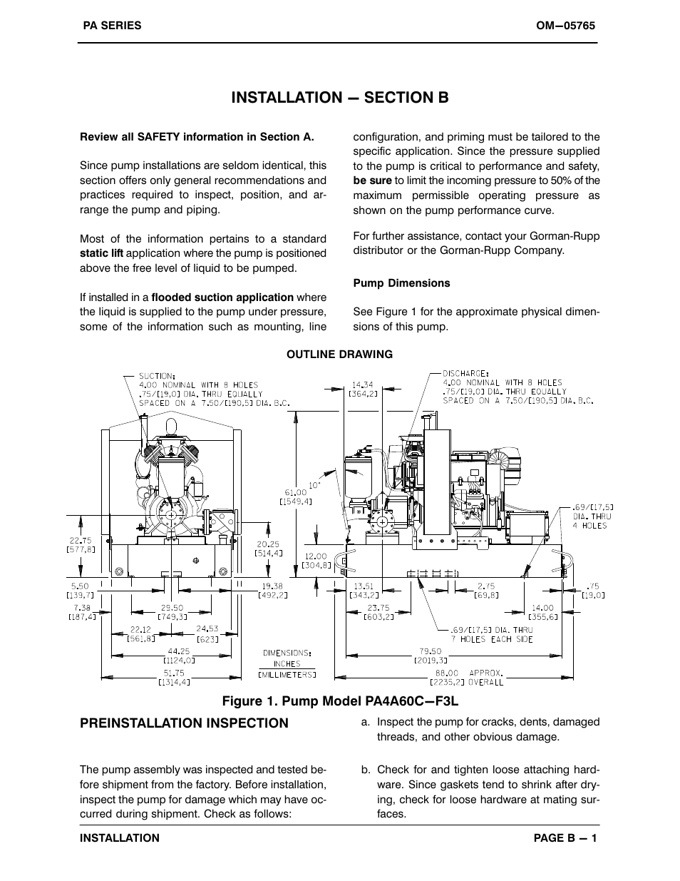 Installation - section b | Gorman-Rupp Pumps PA4A60C-F3L 1303165 and up User Manual | Page 8 / 50