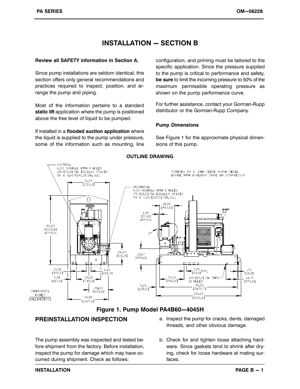 Installation - section b | Gorman-Rupp Pumps PA4B60-4045H 1417817 thru 1497875 User Manual | Page 9 / 47