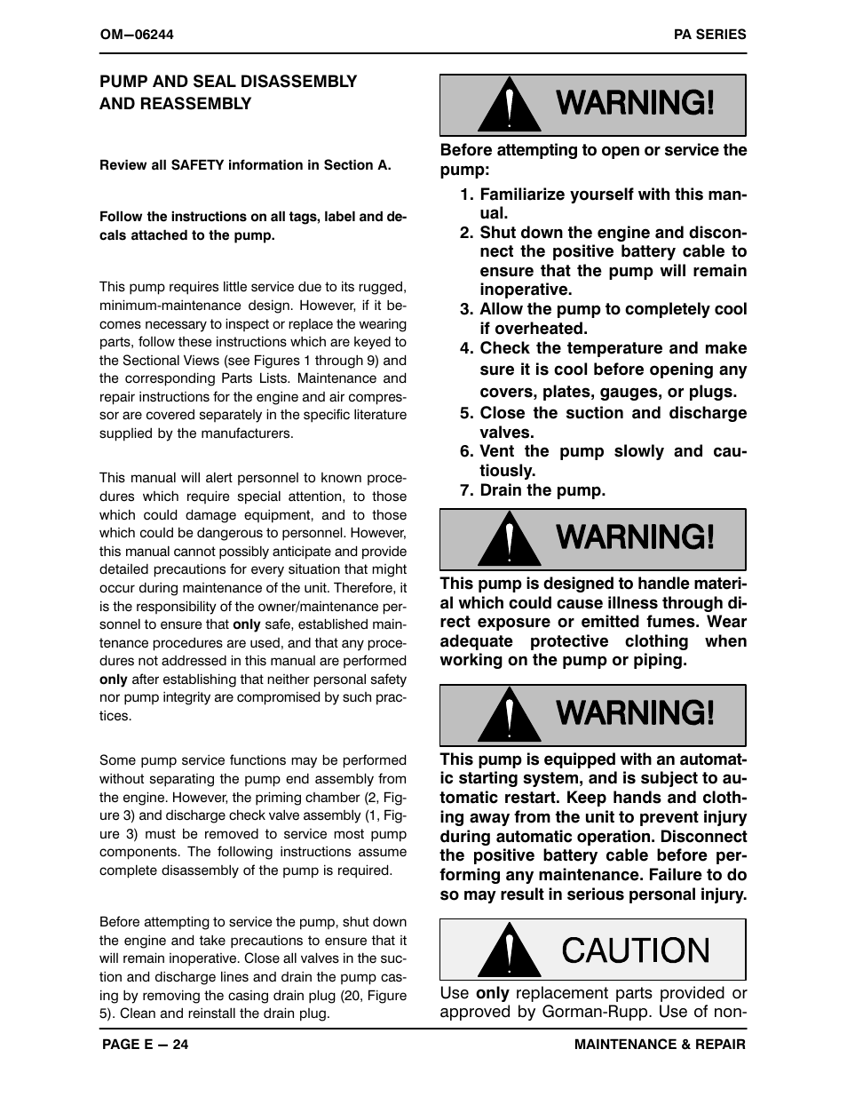 Pump and seal disassemblyand reassembly | Gorman-Rupp Pumps PA4E71C-3TNV88-SE 1416614 and up User Manual | Page 46 / 58