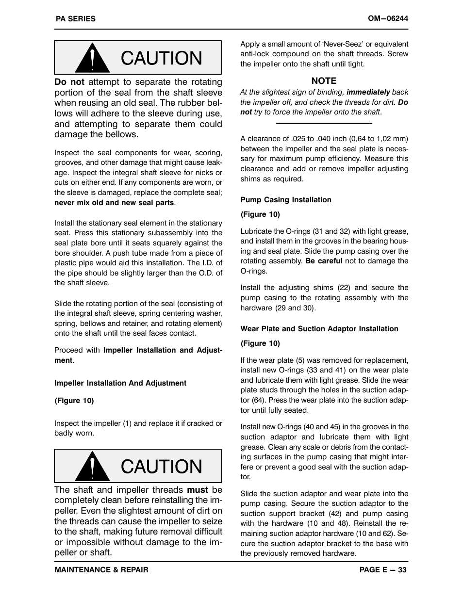 Gorman-Rupp Pumps PA4E71C-3TNV88-SE 1416614 and up User Manual | Page 55 / 58