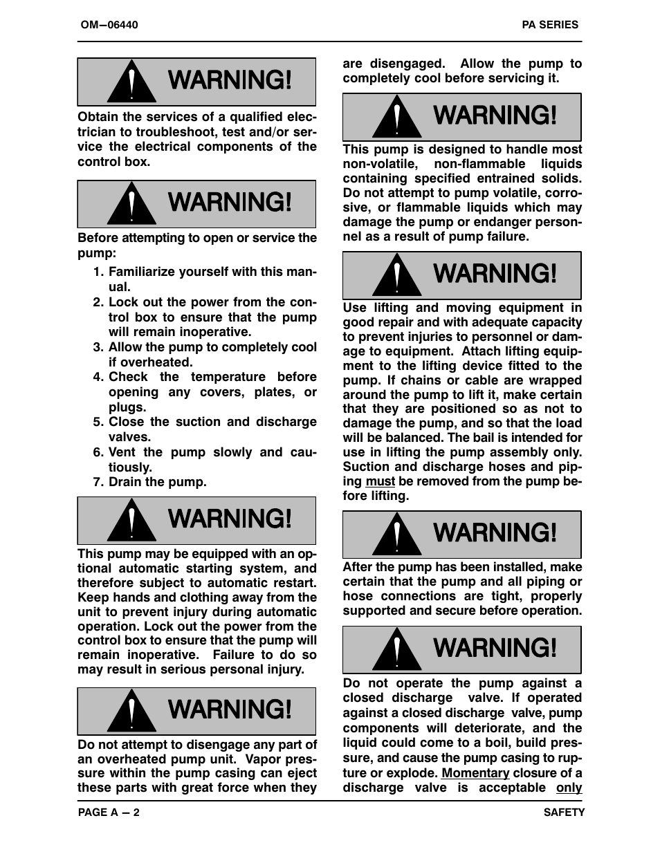 Gorman-Rupp Pumps PA4A60C-B-E30 575/3 1482736 and up User Manual | Page 7 / 51