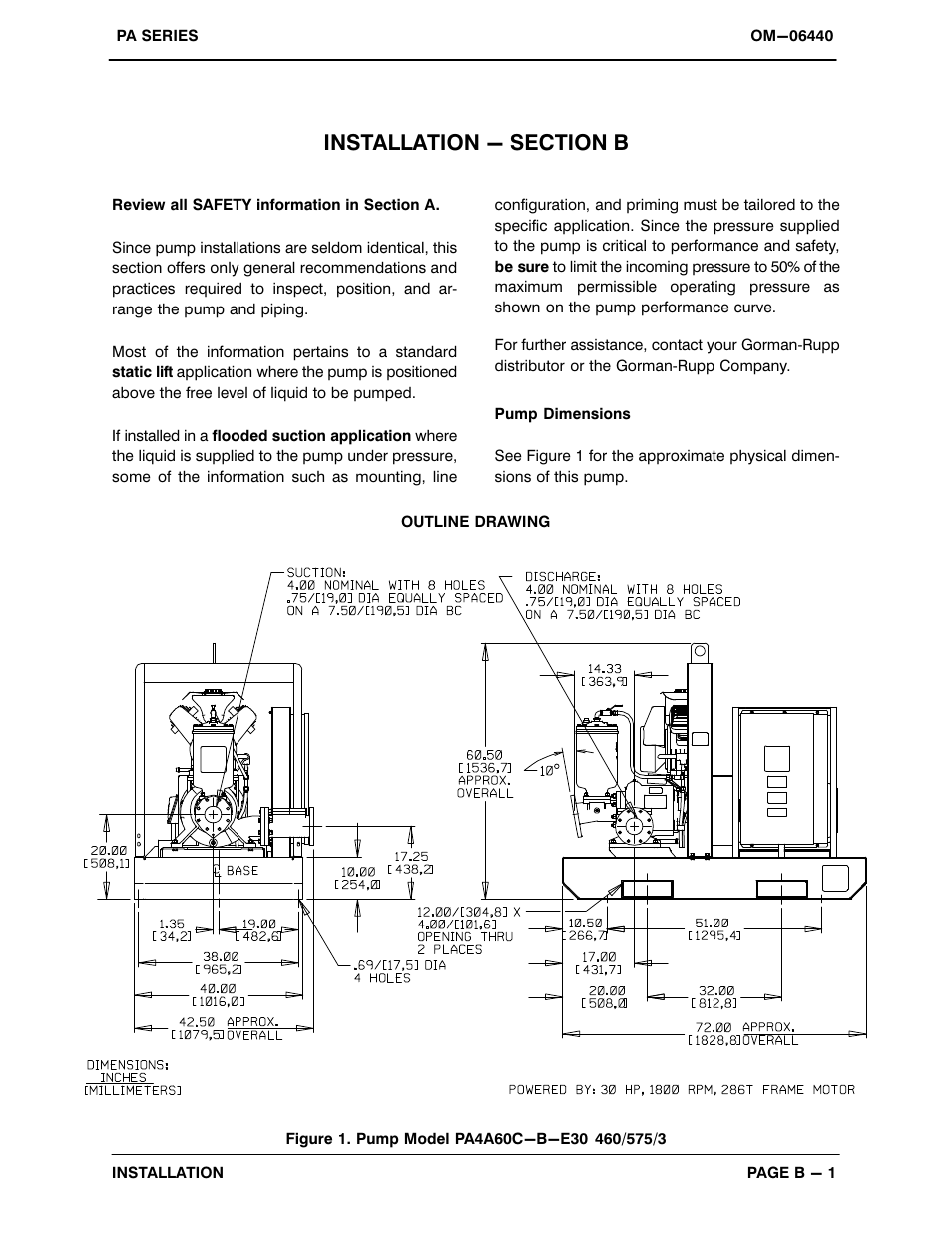 Installation - section b | Gorman-Rupp Pumps PA4A60C-B-E30 575/3 1482736 and up User Manual | Page 9 / 51