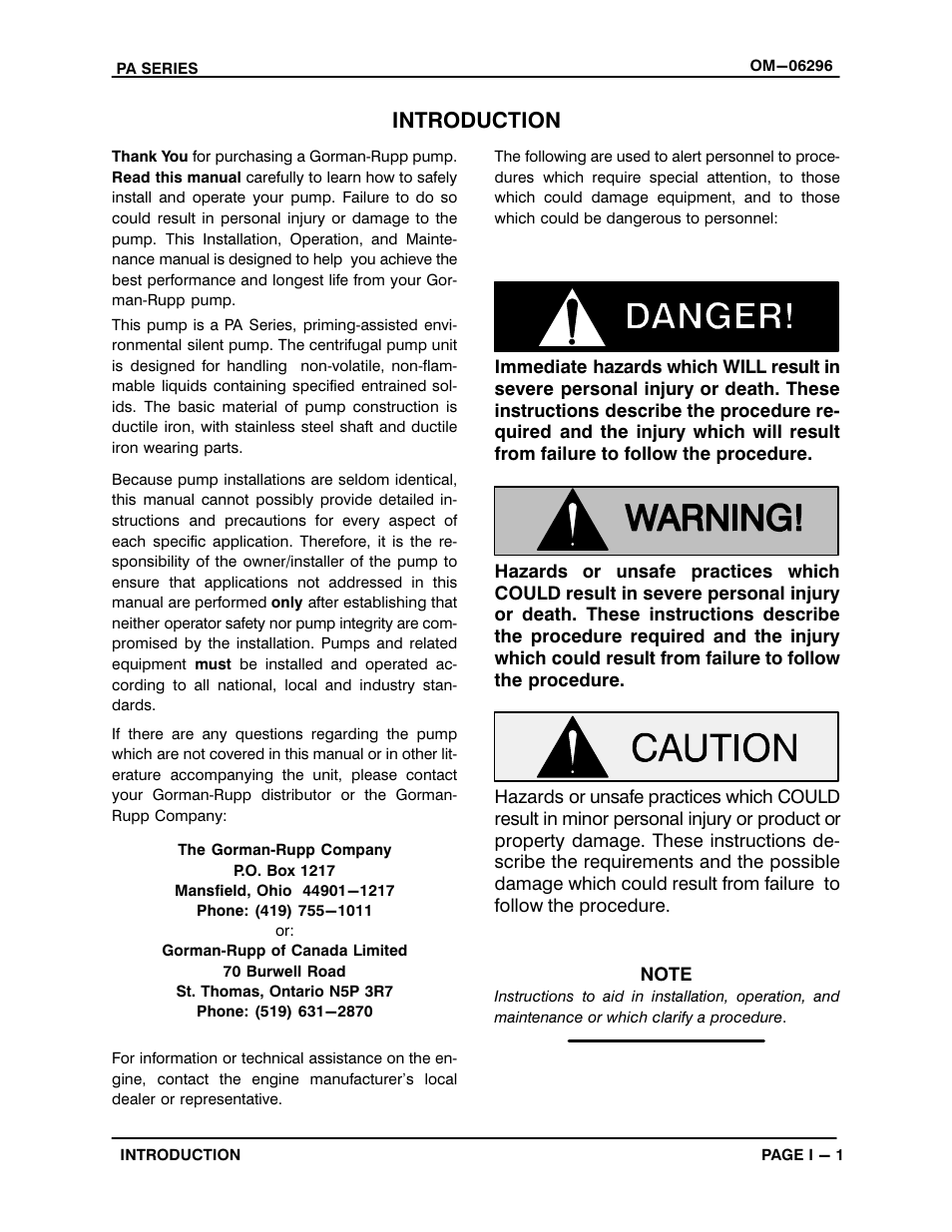 Introduction | Gorman-Rupp Pumps PA12A60-B-6068H 1435345 and up User Manual | Page 5 / 51