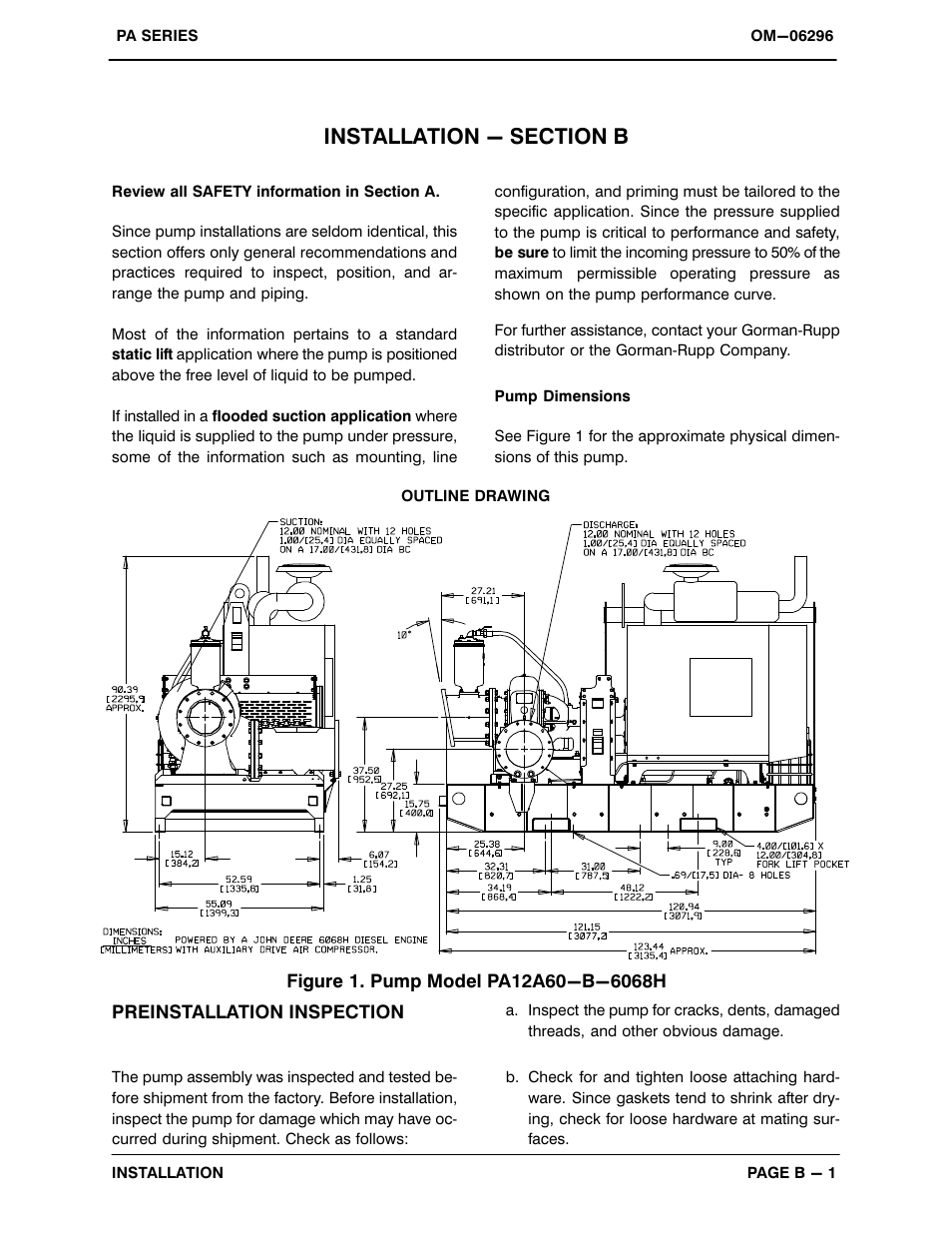 Installation - section b | Gorman-Rupp Pumps PA12A60-B-6068H 1435345 and up User Manual | Page 8 / 51