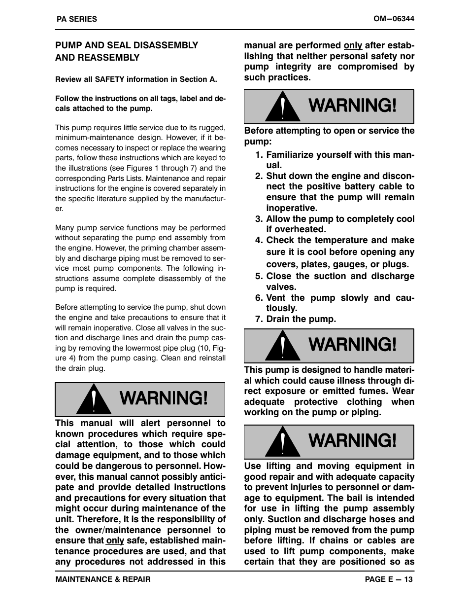 Pump and seal disassemblyand reassembly | Gorman-Rupp Pumps PA10A60-4045H 1452219 thru 1484415 User Manual | Page 33 / 43