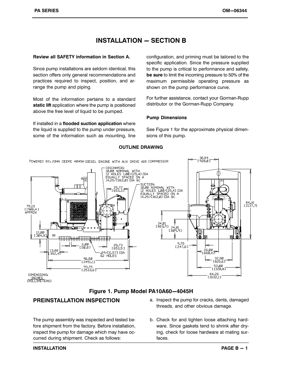 Installation - section b | Gorman-Rupp Pumps PA10A60-4045H 1484416 and up User Manual | Page 8 / 43