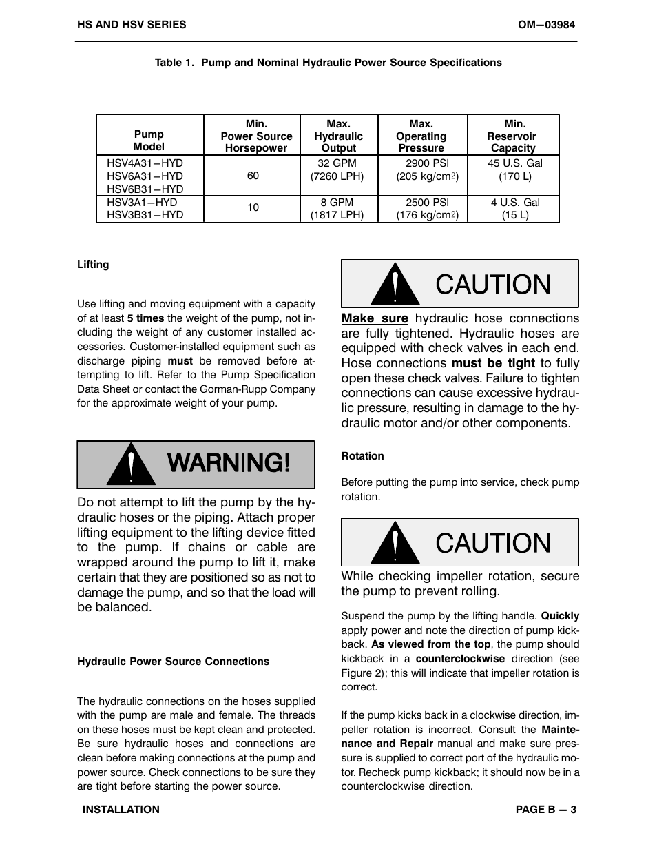 Gorman-Rupp Pumps HSV6B31-HYD All serial numbers User Manual | Page 8 / 13