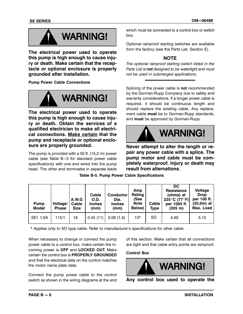 Gorman-Rupp Pumps SE1 1/2A3 115V 1P 1483930 and up User Manual | Page 13 / 40