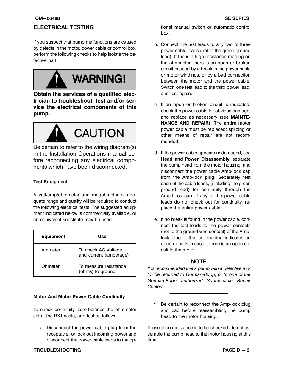 Gorman-Rupp Pumps SE1 1/2A3 115V 1P 1483930 and up User Manual | Page 23 / 40