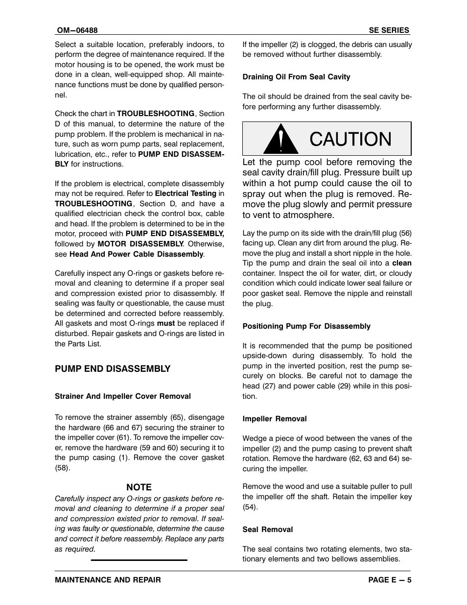 Gorman-Rupp Pumps SE1 1/2A3 115V 1P 1483930 and up User Manual | Page 29 / 40