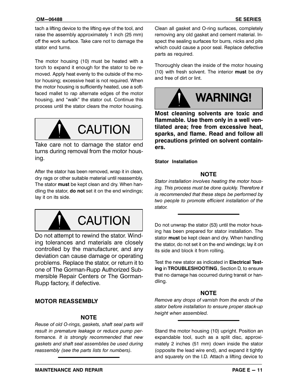 Gorman-Rupp Pumps SE1 1/2A3 115V 1P 1483930 and up User Manual | Page 35 / 40