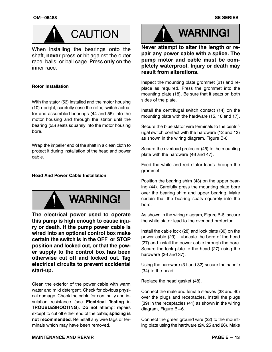 Gorman-Rupp Pumps SE1 1/2A3 115V 1P 1483930 and up User Manual | Page 37 / 40