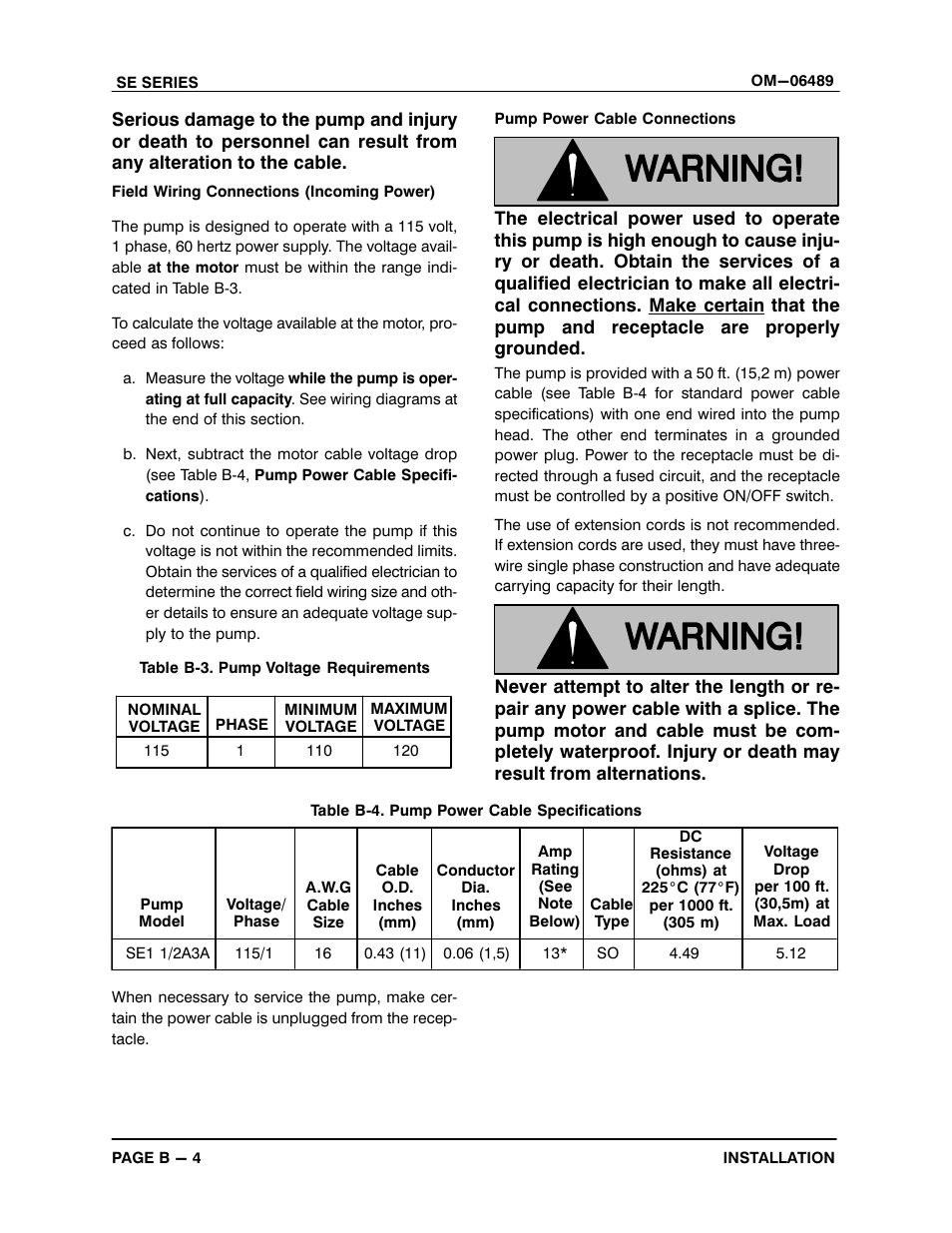 Gorman-Rupp Pumps SE1 1/2A3A 115V 1P 1483930 and up User Manual | Page 11 / 37