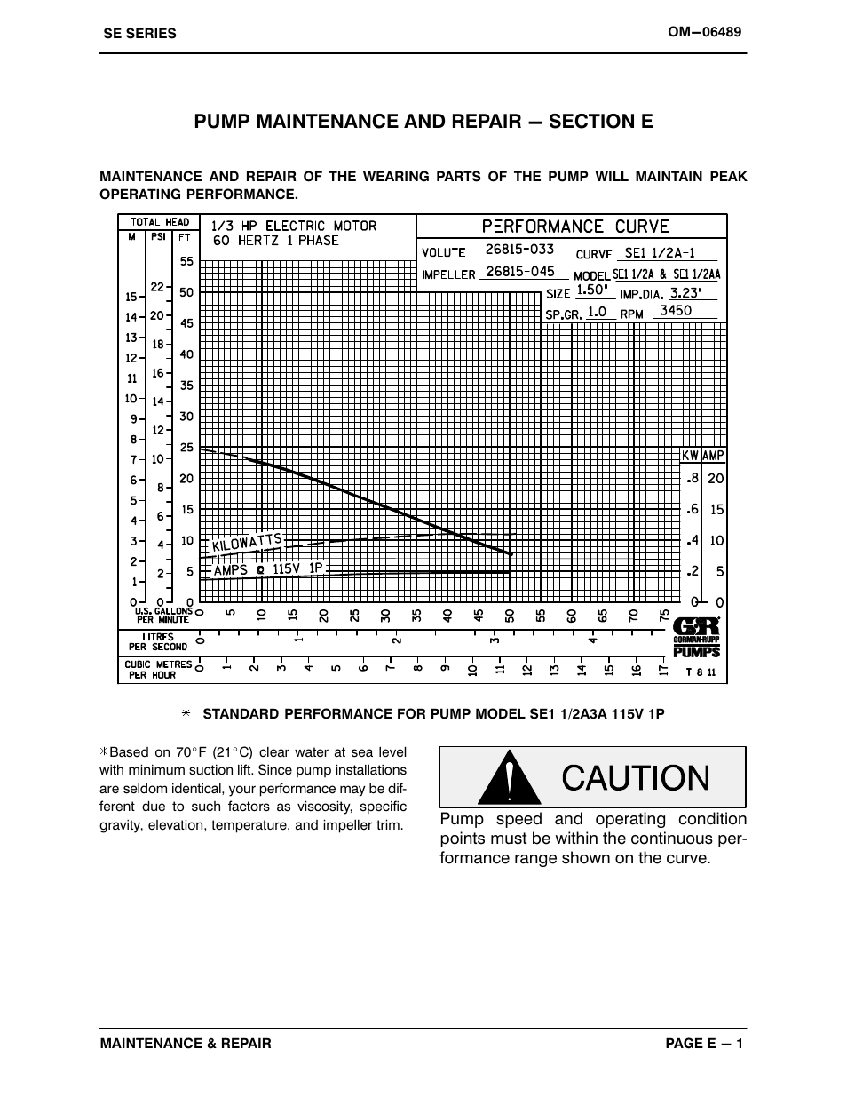 Gorman-Rupp Pumps SE1 1/2A3A 115V 1P 1483930 and up User Manual | Page 22 / 37