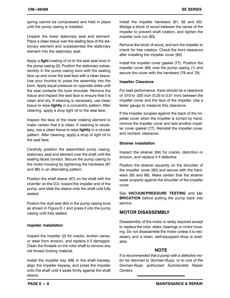 Gorman-Rupp Pumps SE1 1/2A3A 115V 1P 1483930 and up User Manual | Page 29 / 37