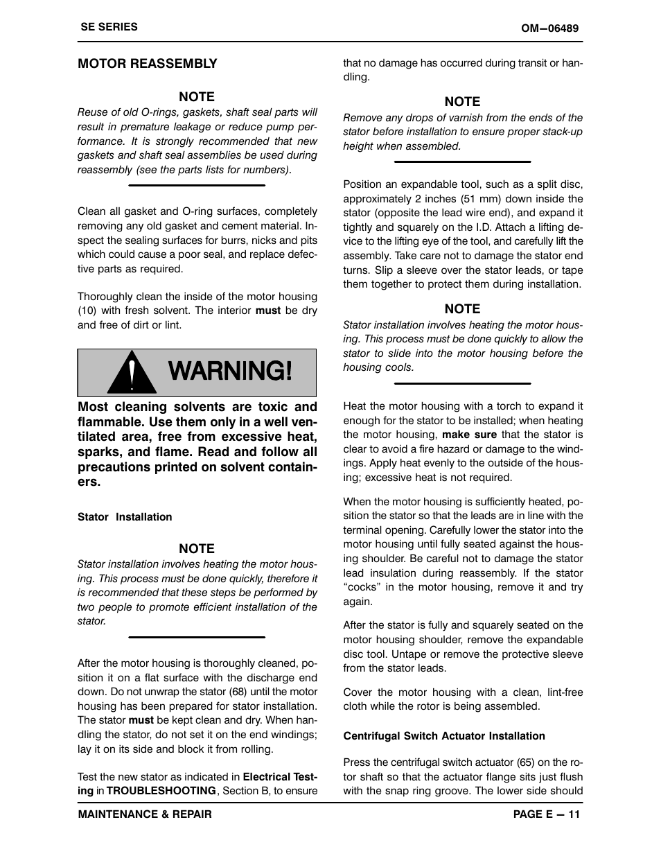 Gorman-Rupp Pumps SE1 1/2A3A 115V 1P 1483930 and up User Manual | Page 32 / 37