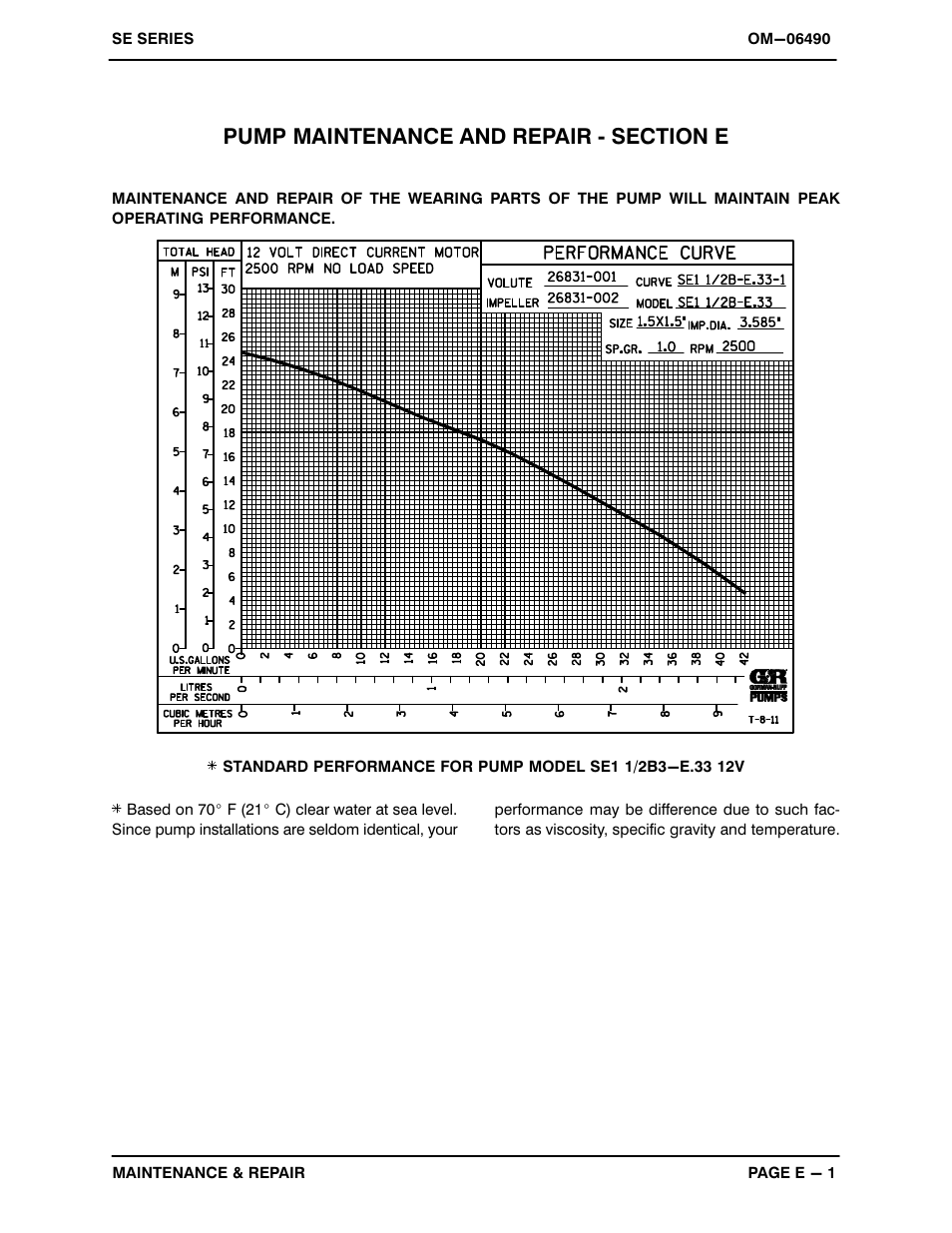 Gorman-Rupp Pumps SE1 1/2B3-E.33 12V 1483930 and up User Manual | Page 15 / 24