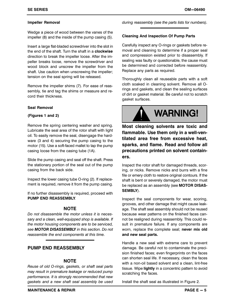 Gorman-Rupp Pumps SE1 1/2B3-E.33 12V 1483930 and up User Manual | Page 19 / 24