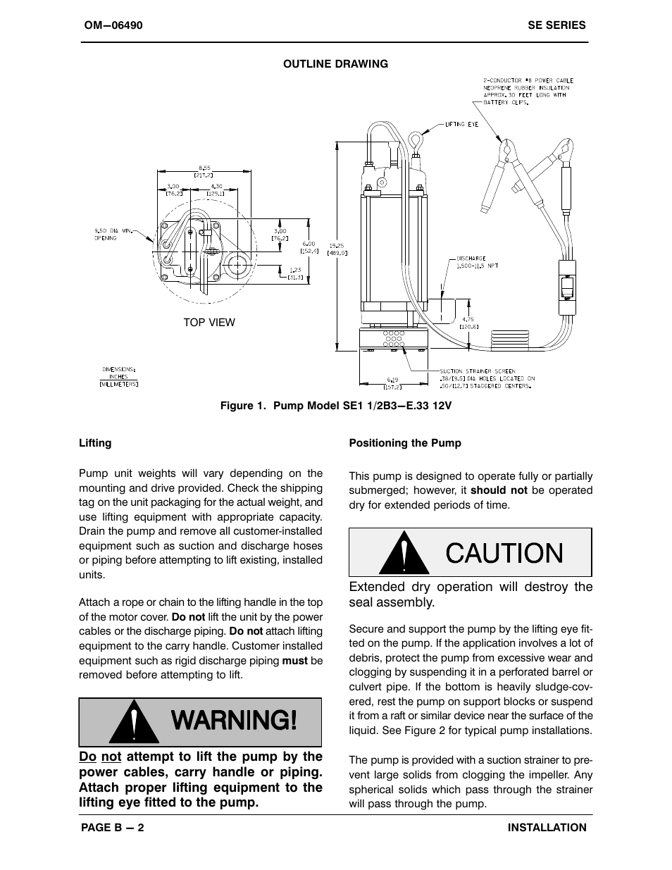 Gorman-Rupp Pumps SE1 1/2B3-E.33 12V 1483930 and up User Manual | Page 8 / 24