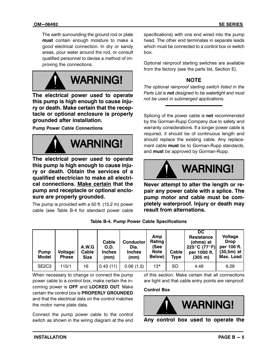 Gorman-Rupp Pumps SE2C3 115V 1P 1483930 and up User Manual | Page 12 / 38