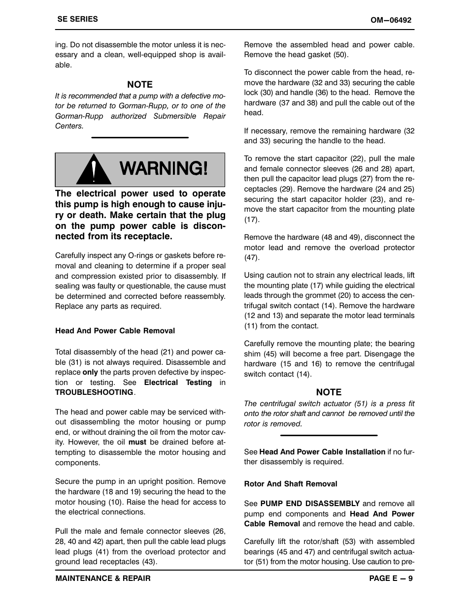 Gorman-Rupp Pumps SE2C3 115V 1P 1483930 and up User Manual | Page 31 / 38