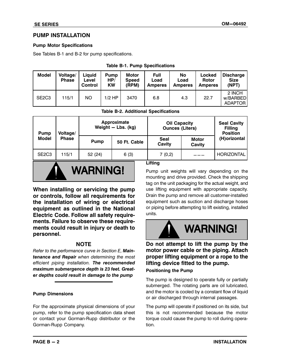 Gorman-Rupp Pumps SE2C3 115V 1P 1483930 and up User Manual | Page 9 / 38