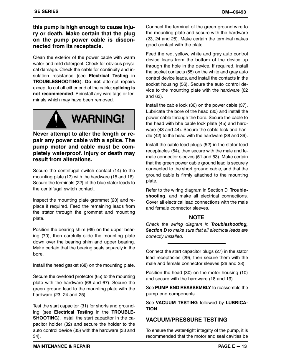 Gorman-Rupp Pumps SE2C3A 115V 1P 1483930 and up User Manual | Page 34 / 37