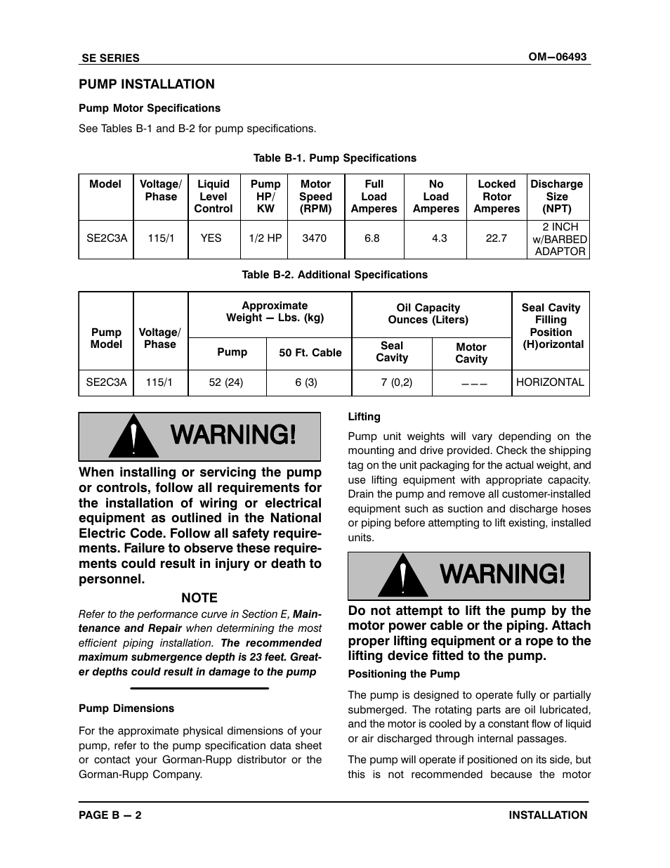 Gorman-Rupp Pumps SE2C3A 115V 1P 1483930 and up User Manual | Page 9 / 37