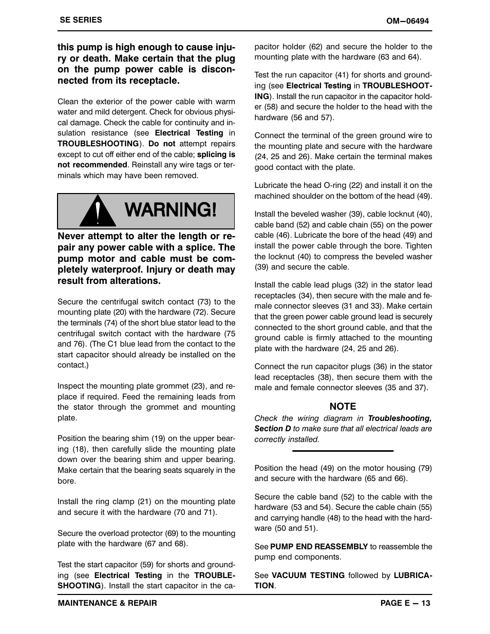 Gorman-Rupp Pumps SE2D3 115V 1P 1483930 and up User Manual | Page 35 / 38