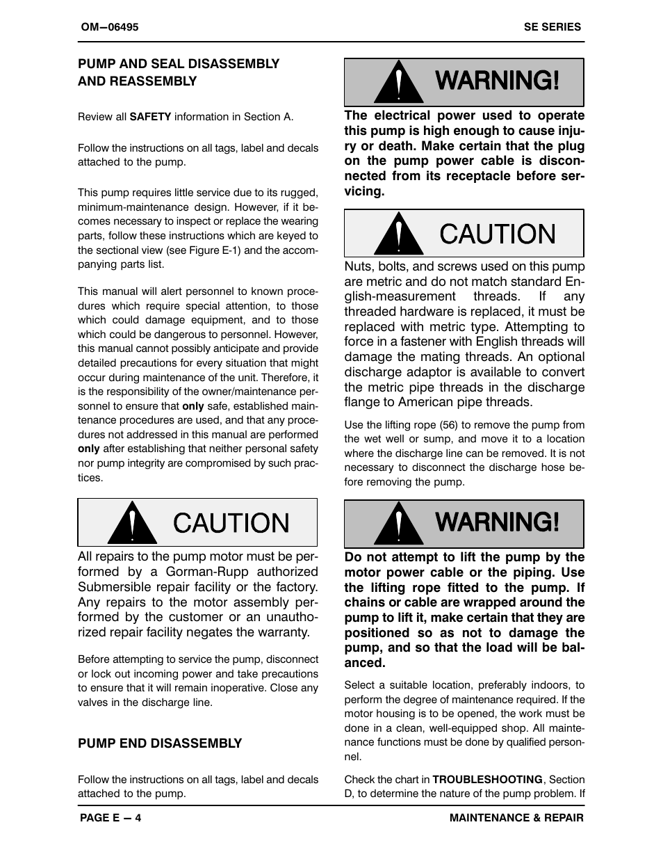 Pump and seal disassembly and reassembly | Gorman-Rupp Pumps SE2D3A 115V 1P 1483930 and up User Manual | Page 25 / 37