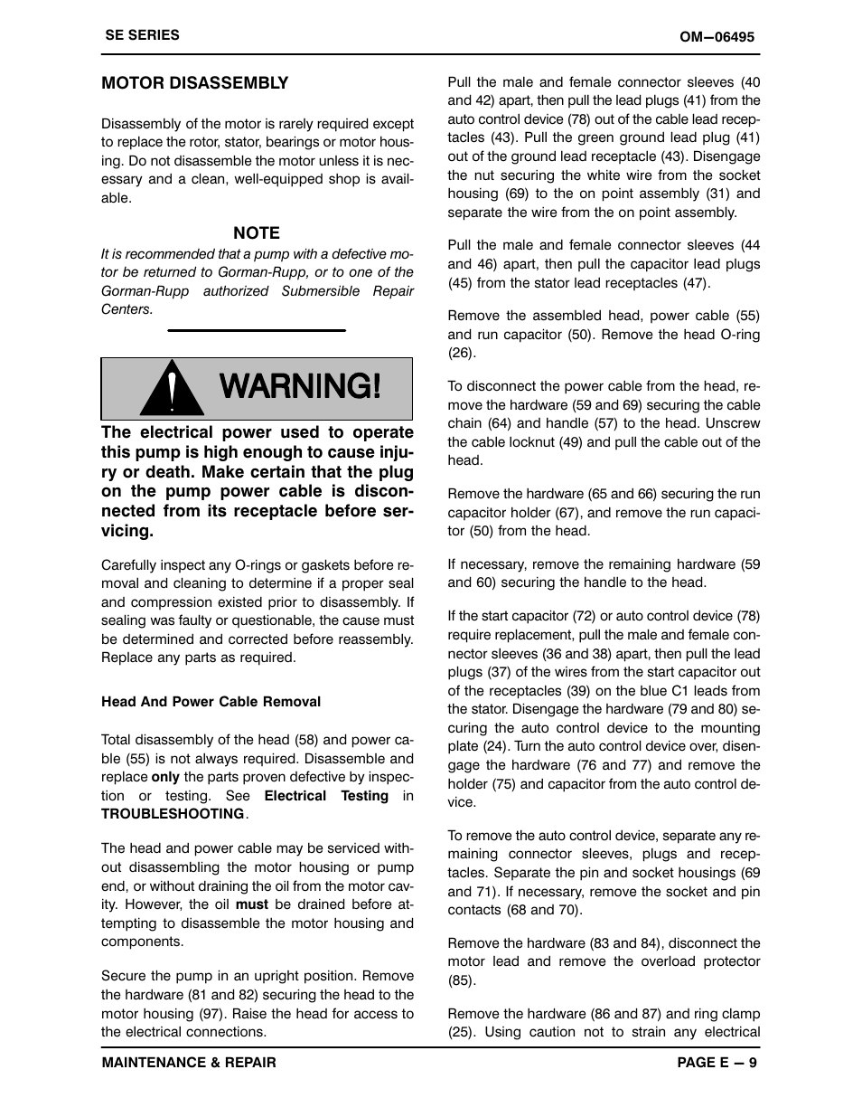 Gorman-Rupp Pumps SE2D3A 115V 1P 1483930 and up User Manual | Page 30 / 37