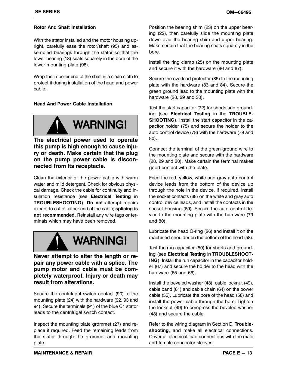 Gorman-Rupp Pumps SE2D3A 115V 1P 1483930 and up User Manual | Page 34 / 37