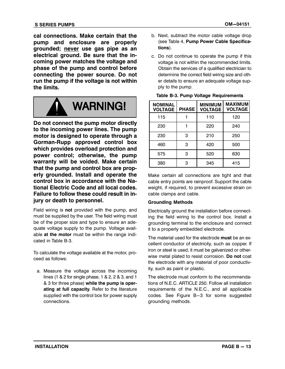 Gorman-Rupp Pumps S3B65-E6 460/3 861279 thru 1217130 User Manual | Page 19 / 33