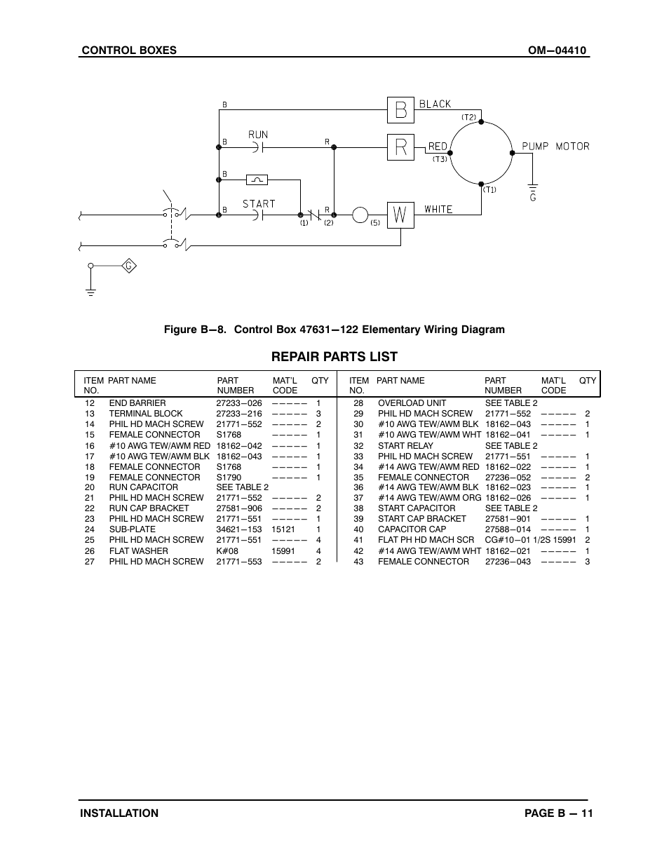 Repair parts list | Gorman-Rupp Pumps S3B65-E6 460/3 861279 thru 1217130 User Manual | Page 18 / 40