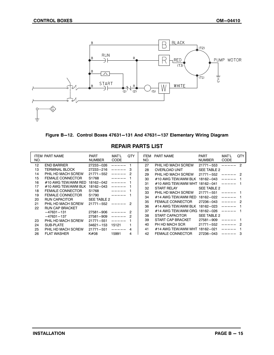 Repair parts list | Gorman-Rupp Pumps S3B65-E6 460/3 861279 thru 1217130 User Manual | Page 22 / 40