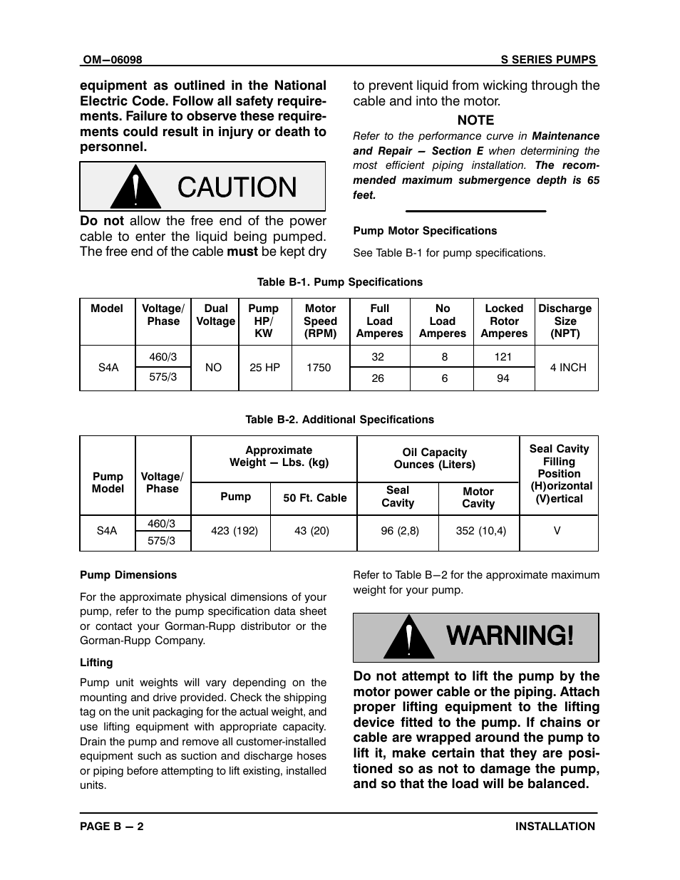 Gorman-Rupp Pumps S4A1-E25 460/3 1396155 and up User Manual | Page 10 / 50