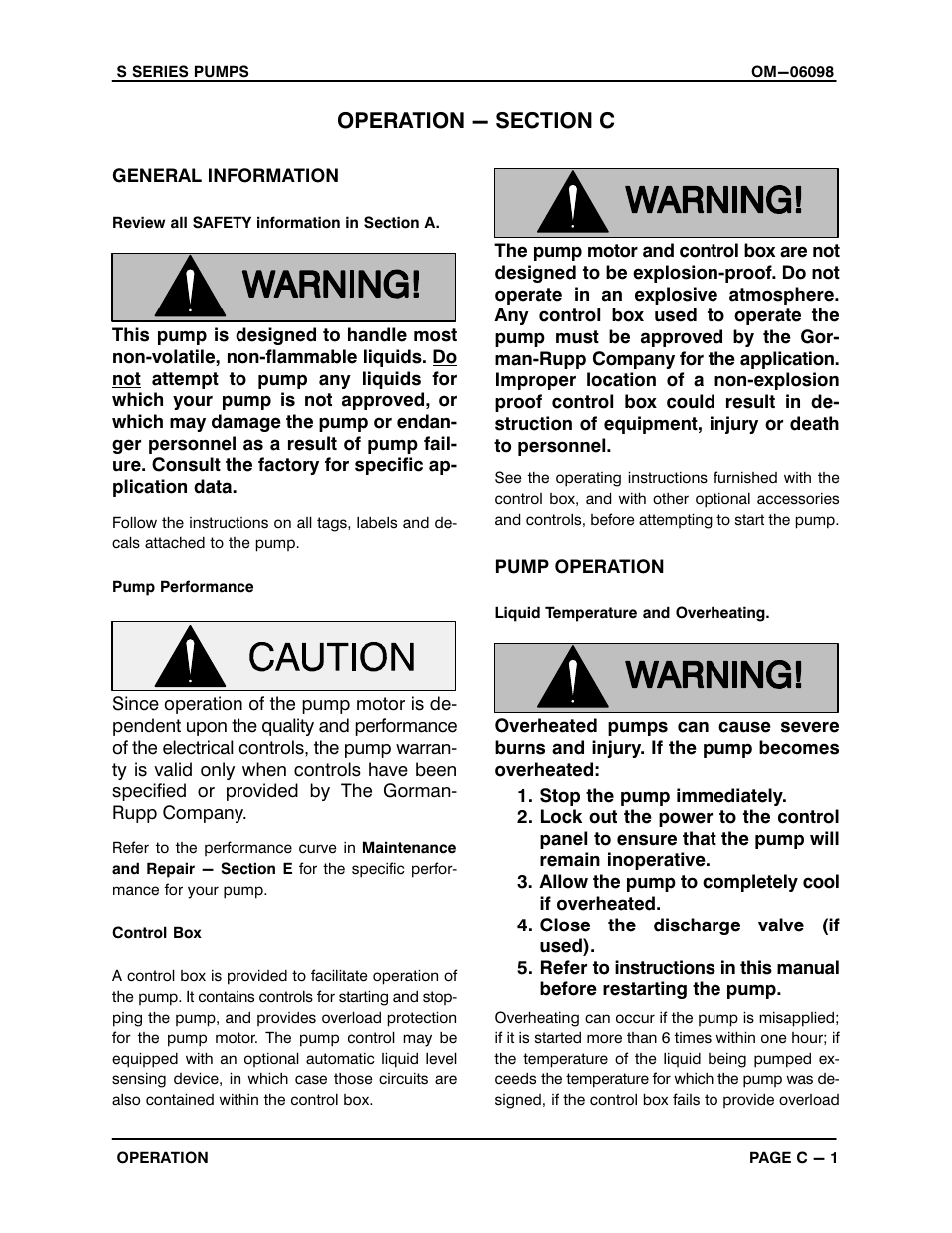 Operation - section c | Gorman-Rupp Pumps S4A1-E25 460/3 1396155 and up User Manual | Page 17 / 50