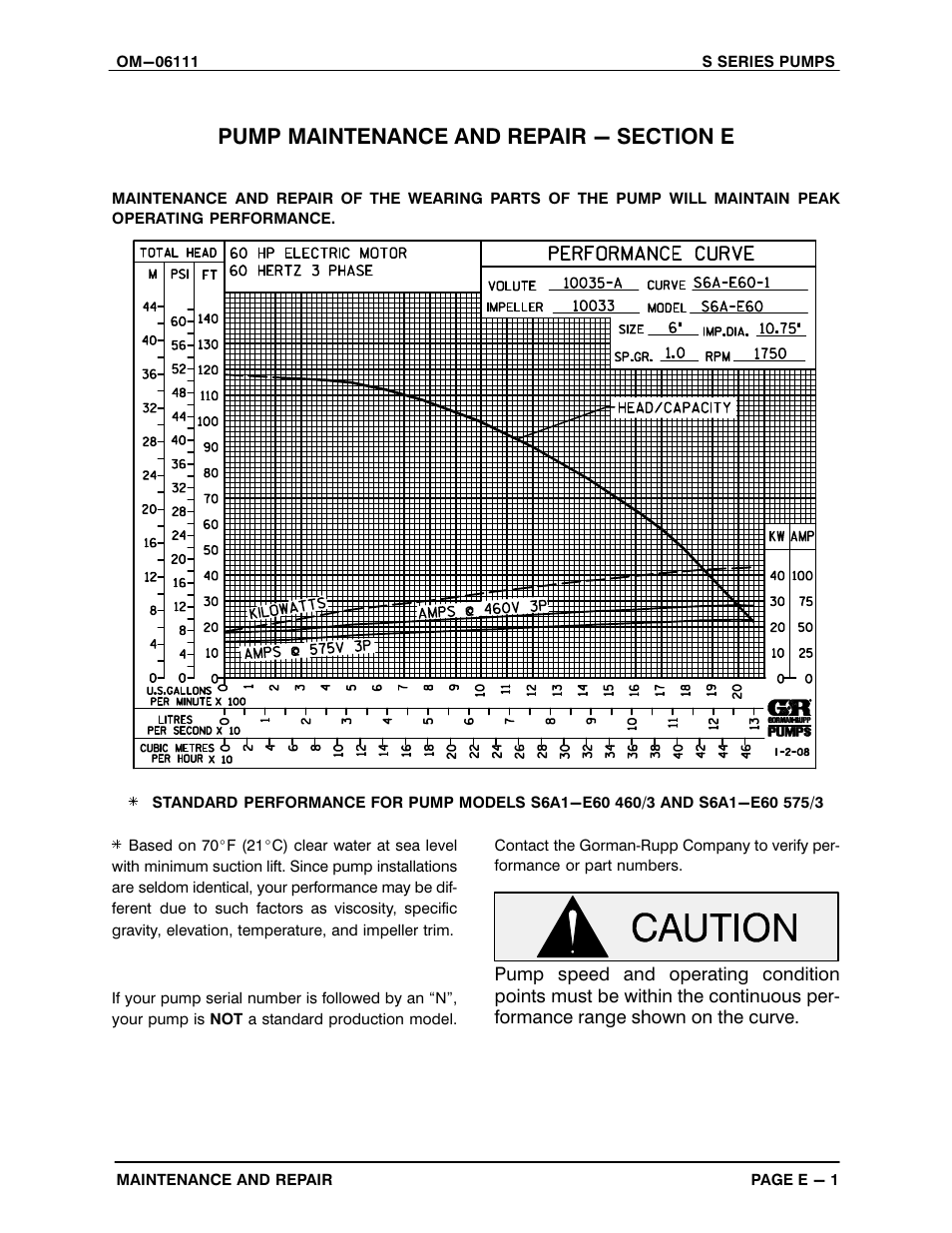 Gorman-Rupp Pumps S6A1-E60 460/3 1401314 and up User Manual | Page 27 / 50