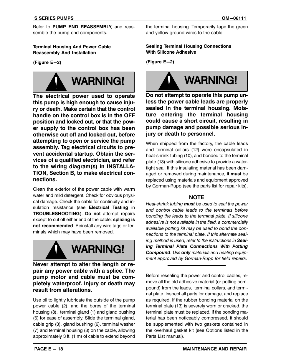 Gorman-Rupp Pumps S6A1-E60 460/3 1401314 and up User Manual | Page 44 / 50