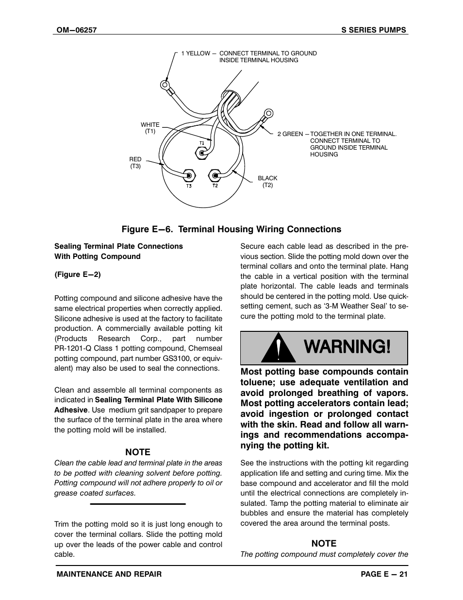 Figure e-6. terminal housing wiring connections | Gorman-Rupp Pumps S6B1-E95 575/3 1429763 and up User Manual | Page 47 / 51