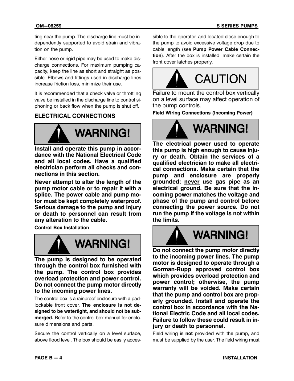 Gorman-Rupp Pumps S8B1-E100 460/3 1432260 and up User Manual | Page 12 / 50