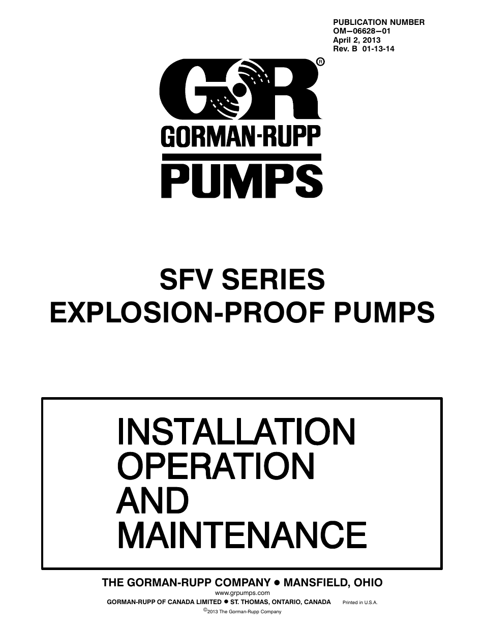 Gorman-Rupp Pumps SFV4A-X 1531245 and up User Manual | 46 pages