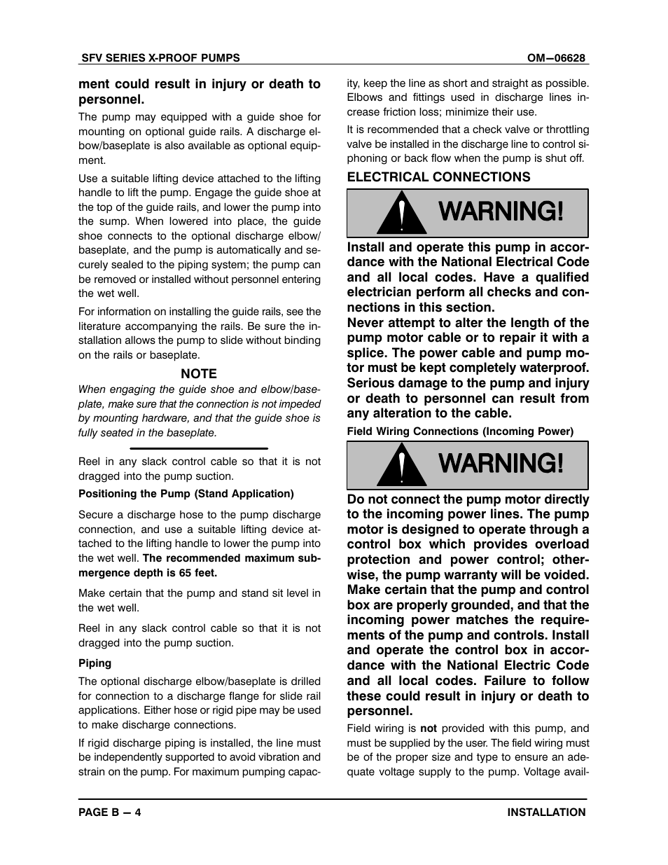 Gorman-Rupp Pumps SFV4A-X 1531245 and up User Manual | Page 12 / 46