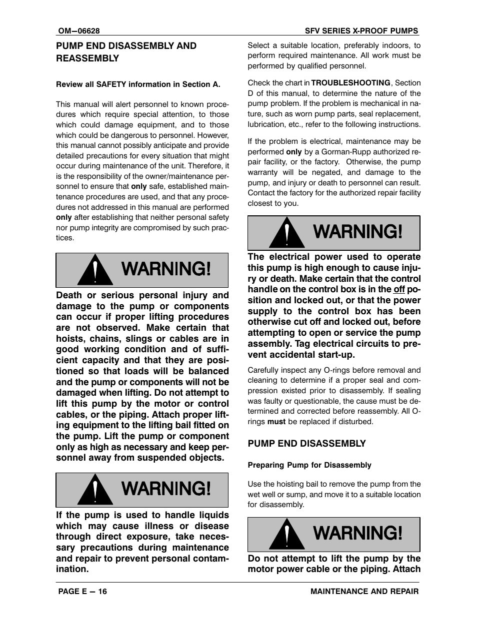 Pump end disassembly and reassembly | Gorman-Rupp Pumps SFV4A-X 1531245 and up User Manual | Page 39 / 46